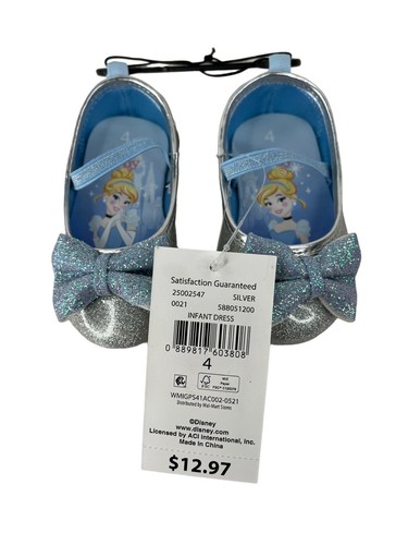 Zapatos para bebé Disney talla 4 azul princesa bebé vestido sin cordones azul brillante - Imagen 7 de 8