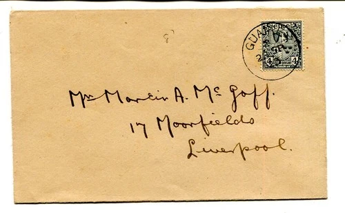 Ireland 1923 (28th Sept) definitive 4d. used on plain f.d.c. Guaire to Liverpool