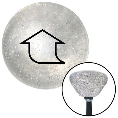 Black Fat Empty Arrow Up Clear Retro Metal Flake Shift Knob w/ M16x1.5 Insert