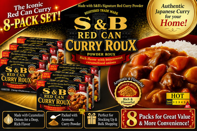 S&B Aka Kan Japanese Curry Roux Hot 8 Packs Set Authentic Spice Blend from Japan