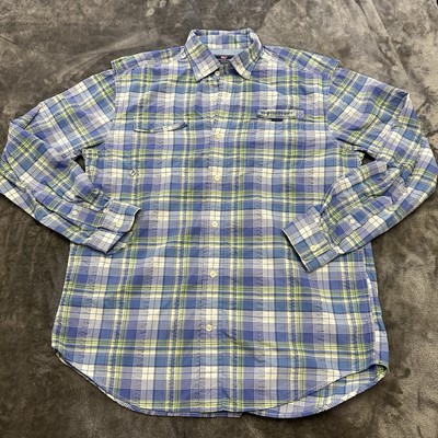 Vineyard Vines Harbor Shirt Men s Medium Blue Plaid Button Down Fishing