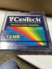 New Vintage CenTech Premium Color Disk Diskettes 1.6 MB 10 Count