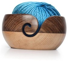 Wooden Yarn Bowl for Knitting  Crocheting   Handmade Yarn Holder for Crochet,