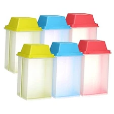 CHENGU 6 Pack Pickle Container with Strainer Jalapeno Storage Red, Green, Blue