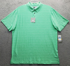 PGA TOUR Airflux Golf Polo Shirt Mens XL Green Short Sleeve Slit Stretch UPF 40