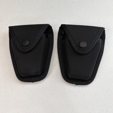 Safariland Black Nylon Handcuff Case Pouch Lot of 2 Police Duty Belt Holder