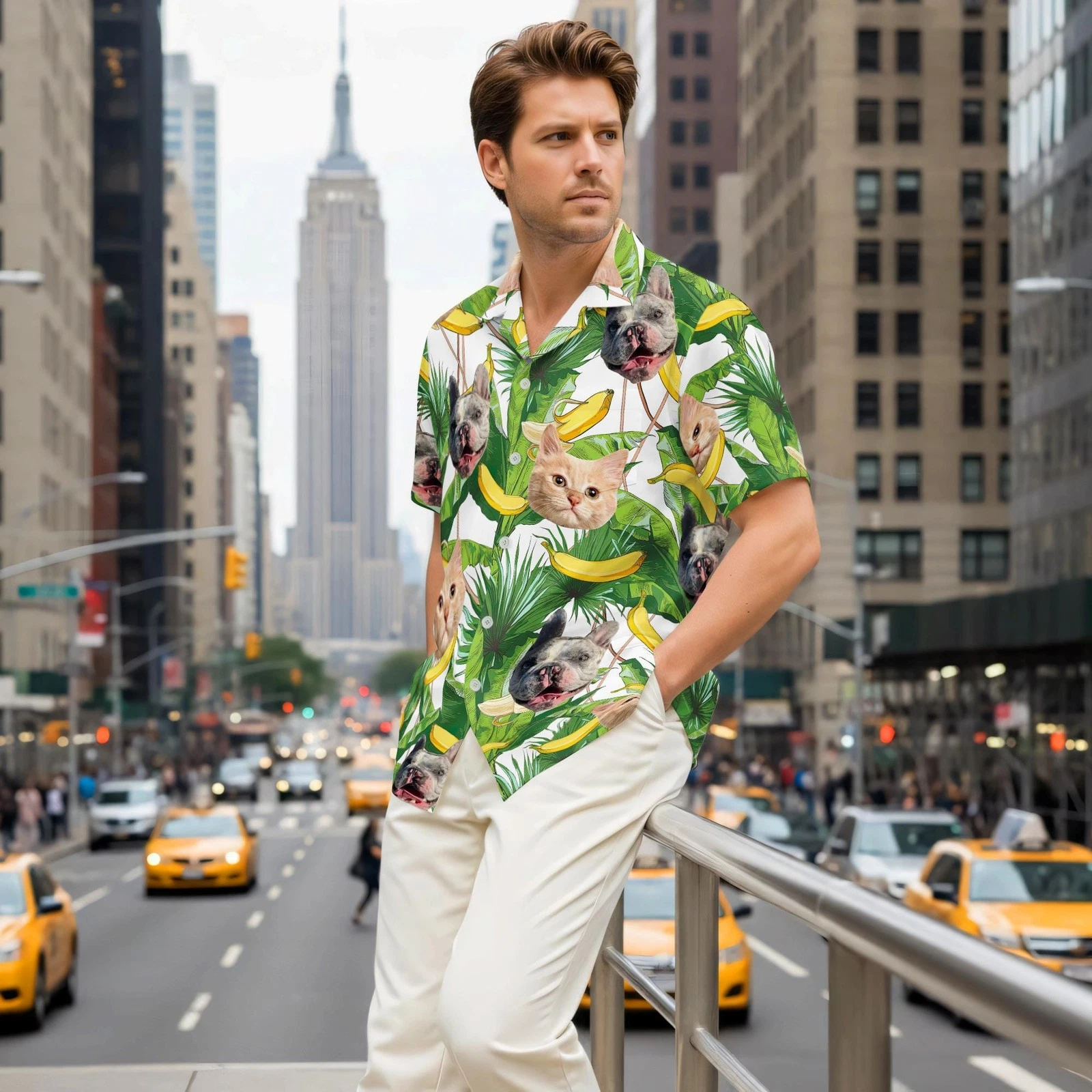 Custom Pet Face Hawaiian Shirt Couples Tropical Vacation Outfit