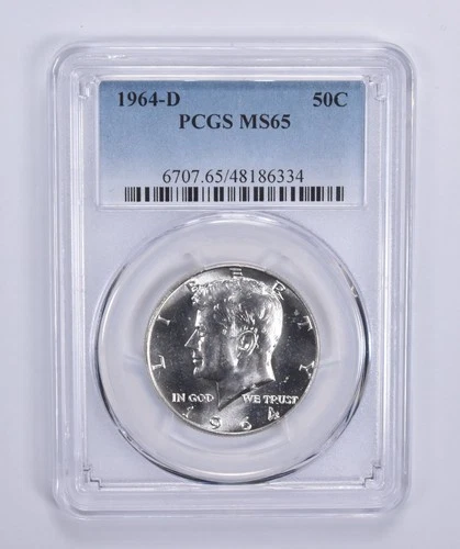 1964-D Silver Kennedy Half Dollar MS65 PCGS Blue Label *5425