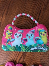 Lot of 32 Hatchimals CollEGGtibles Mixed Animal Figures, 3 Nests & Tin Lunchbox 