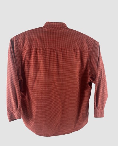 Eddie Bauer Men’s Large Red Check Dress Shirt Long Sleeve Button Down - Picture 4 of 10