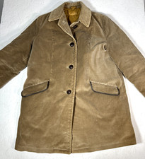 Vtg Eddie Bauer Corduroy Goose Down Lined Chore Jacket Brown Womens Sz 12 80s