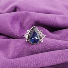 London Blue Topaz Gemstone 925 Sterling Silver New Band Ring Jewelry US All Size