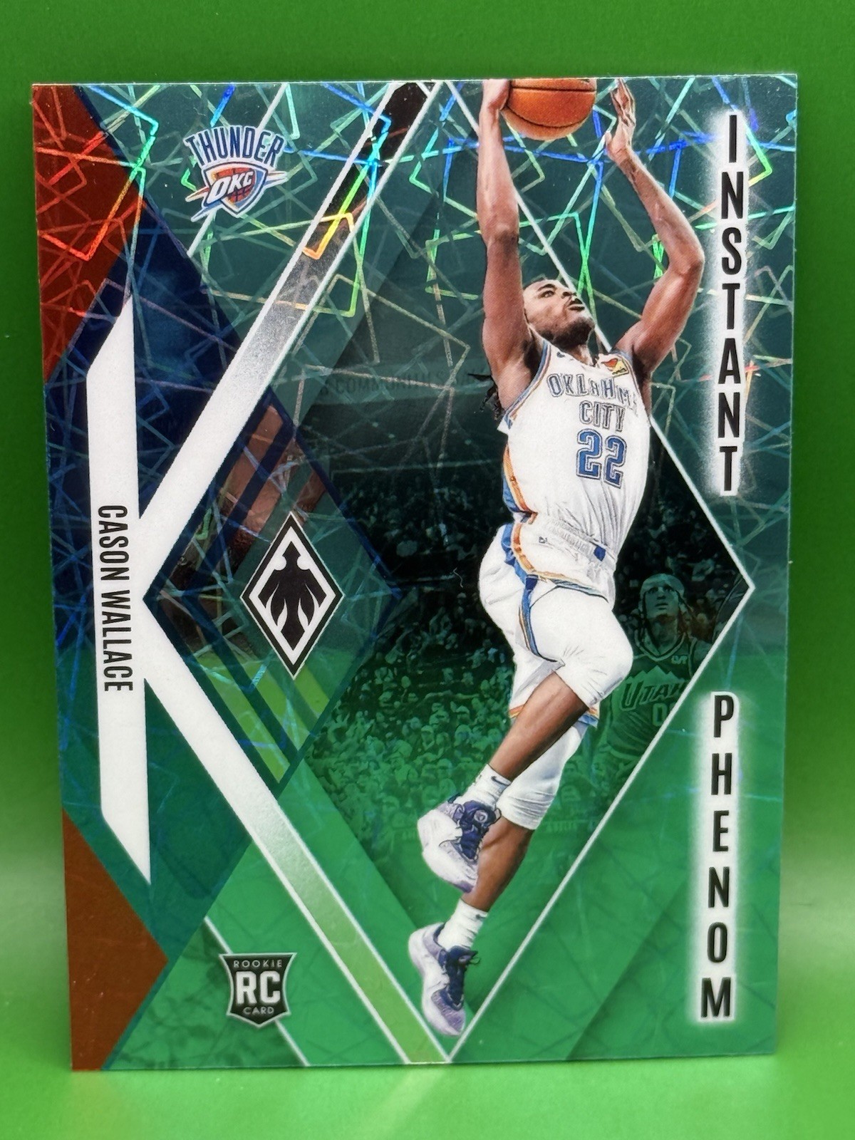 2023-24 Panini Phoenix Cason Wallace Instant Phenom #7 Teal Lazer (RC) Thunder