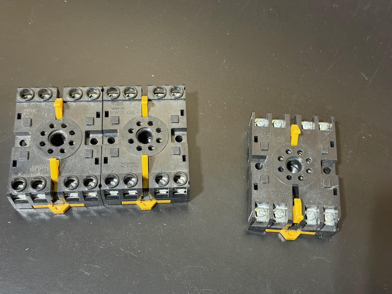 THREE (3) OMRON Relay Sockets P2CF-08 250V 10AMP