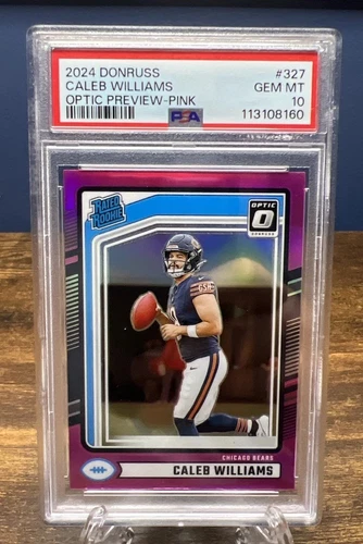 2024 PANINI DONRUSS OPTIC PREVIEW-PINK #327 CALEB WILLIAMS ROOKIE RC PSA 10