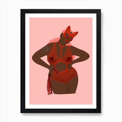 Play Time Tattooed Curvy Pin Up Kunst gerahmtes Wandbild Poster Leinwanddruck Bild