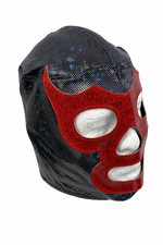 Máscara de Lycra Luchador Lucha Libre Mexicano Grado Profesional Azul Demonio Negro