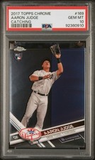 2017 Topps CHROME #169 Aaron Judge Catching Yankees RC Rookie PSA 10 GEM MINT