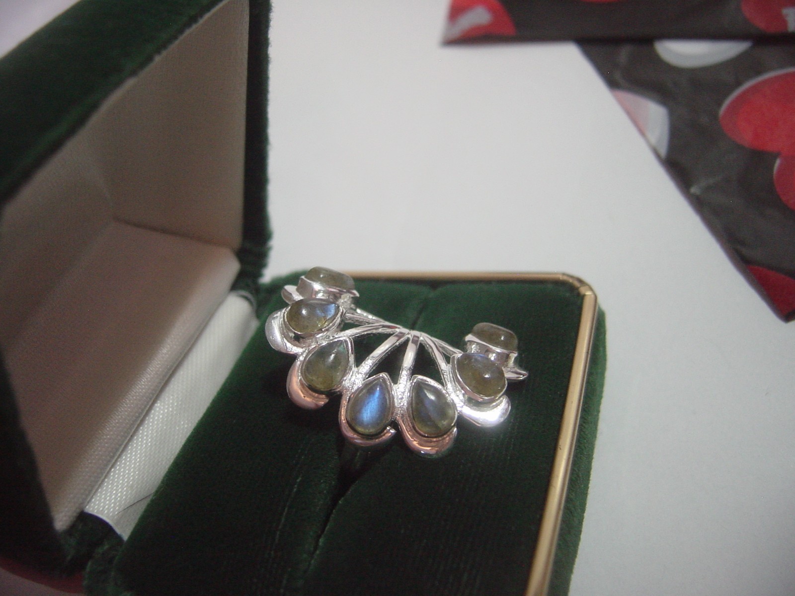 MASSIVE SOLID SILVER SUPERB GENUINE LABRADORITE L… - image 4