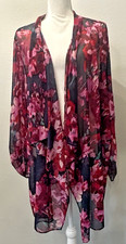 Investments Woman Floral Mesh Open Front Drape Cardigan Plus Size 3x 22/24 