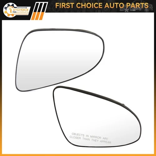 Driver+Passenger Side Mirrors Glass Fits 2012-2017 Toyota CAMRY Chrome Heated