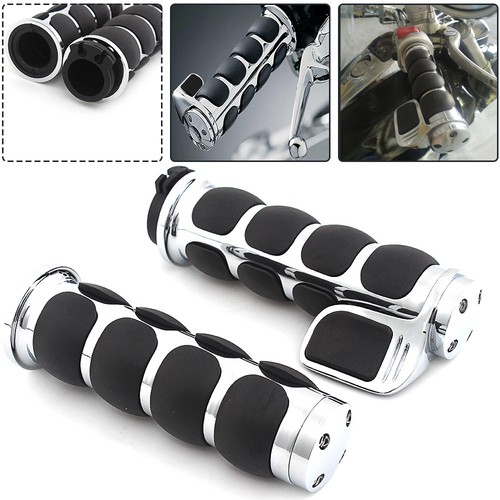 Motorcycle 1'' 26mm Handlebar Hand Grips For Harley Touring Road Glide Dyna XL - Foto 22 di 28