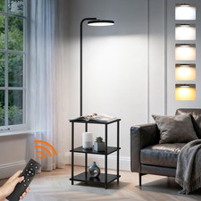 LED Floor Lamp with Table, 25W/3000LM Super Bright Floor Lamp with Remote, End T