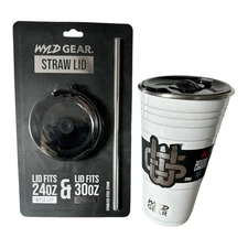 Wyld Gear 24oz Vacuum Sealed 18/8 SS Solo Cup W/2 Lids Slider & Straw