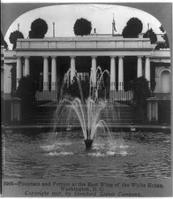 Fountain,Portico,East Wing,White House,Washington,DC,District of Columbia,c1907