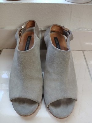 Alberto Fermani Womens Ancona Sandal Bootie Size  37 Taupe Suede Block Heel
