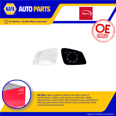 Mirror Glass fits BMW M2 F87 3.0 Left 15 to 21 N/S Passenger Side Door Apec New