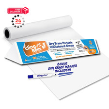 Clingers Dry Erase Cling-rite Roll Basic - Removable, 20"W x 30"H, White