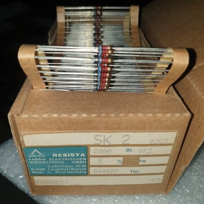 VTG RESISTA SK2 6K2 5% CARBON RESISTORS MARSHALL AMP EQUAL PIHER QUALITY! 50pcs