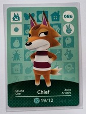 Chief #086 Animal Crossing Amiibo Card. Se...
