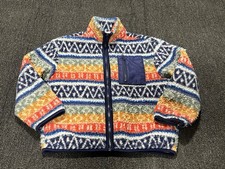 Old Navy Aztec Print Fuzzy Fleece Jacket Geometric Pattern Kids Medium 8 Zip