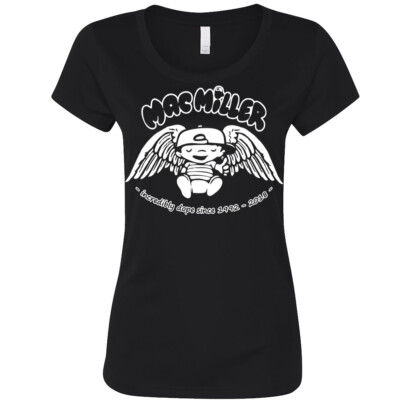  Mac Miller Incredibly Since 1992 Women's T shirt Angel wings Tribute logo tee