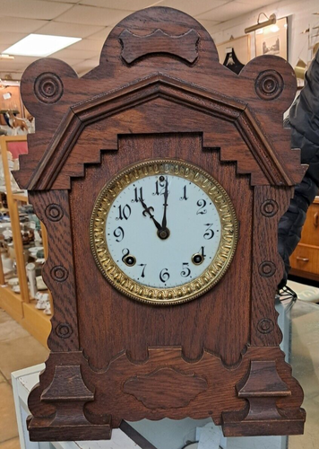 Vintage Ansonia New York Chiming Mantle Clock with Pendulum - fully working
