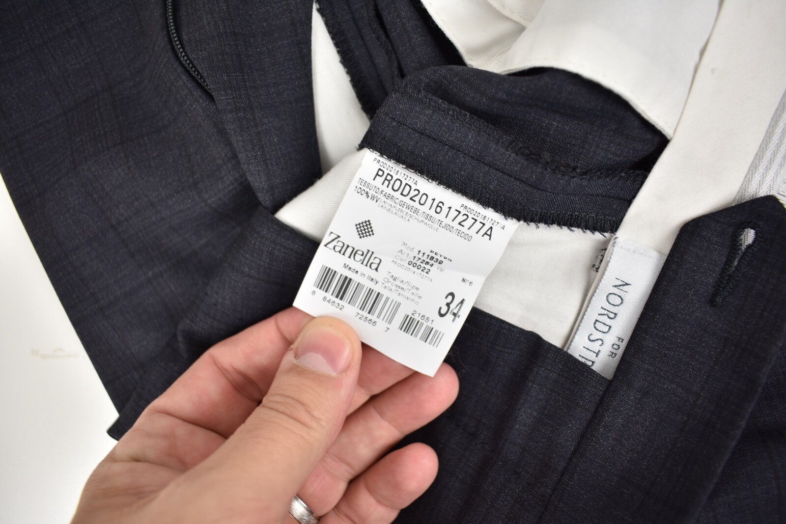 Zanella Devon Dark Gray Checked 100% Wool Flat Fr… - image 8