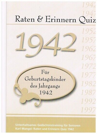 Thumbnail - Raten Und Erinnern Quiz 1942 - Für Geburtstagskinder Des Jahrgangs