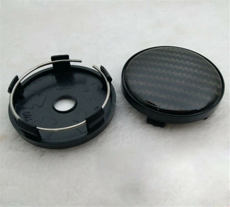 Tapacubos centrales de rueda de coche SUV superficie de fibra de carbono universal de 60 mm/58 mm 4X Foto 2 de 4