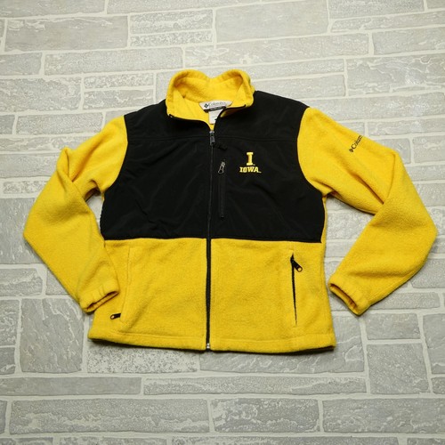 Columbia Fleece Jacket Womens Size M Iowa Hawkeyes Full Zip Pockets Sweatshirt