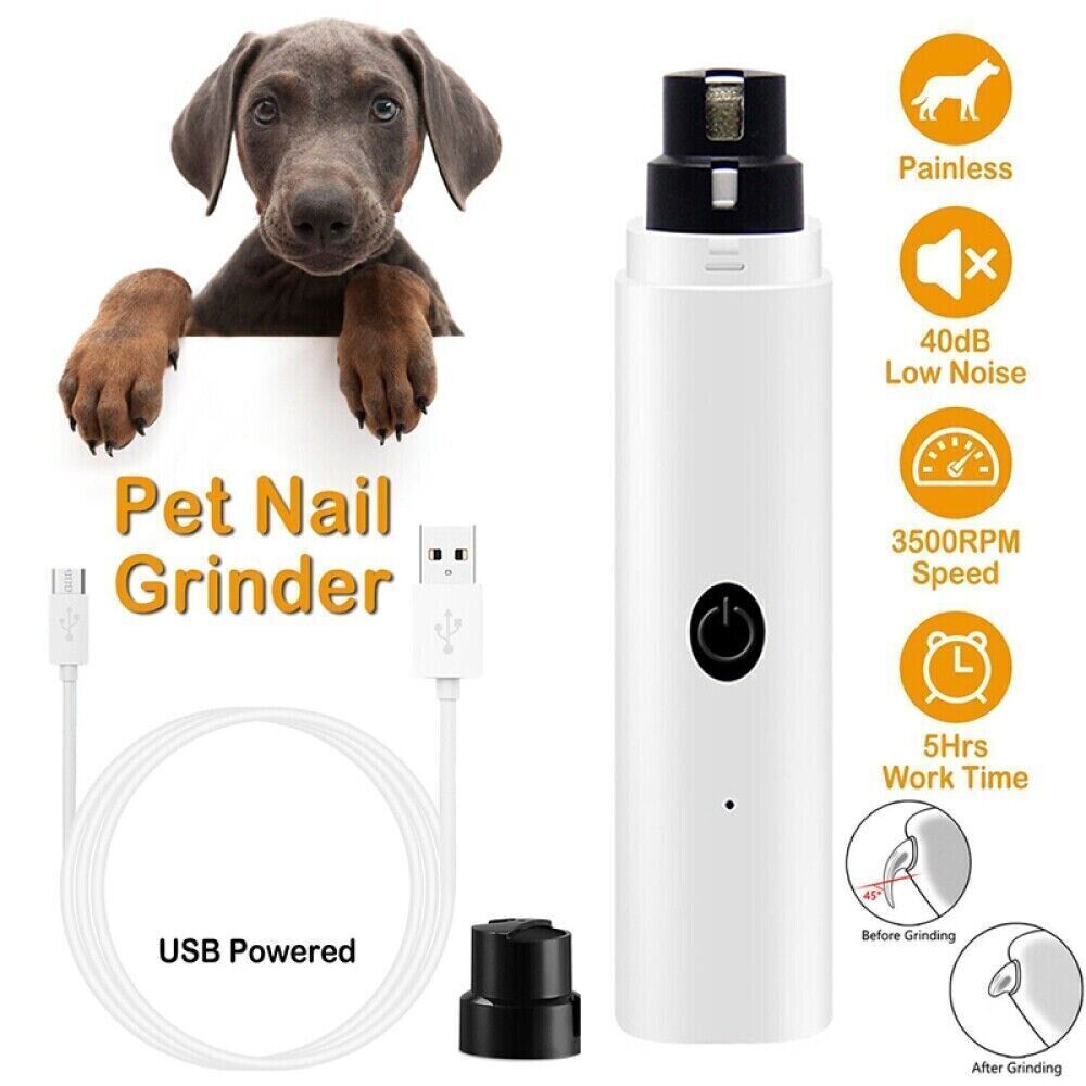 Electric Dog Toe Nail File Grinder Clippers Pet Cat Claw Grooming Trimmer  Tool