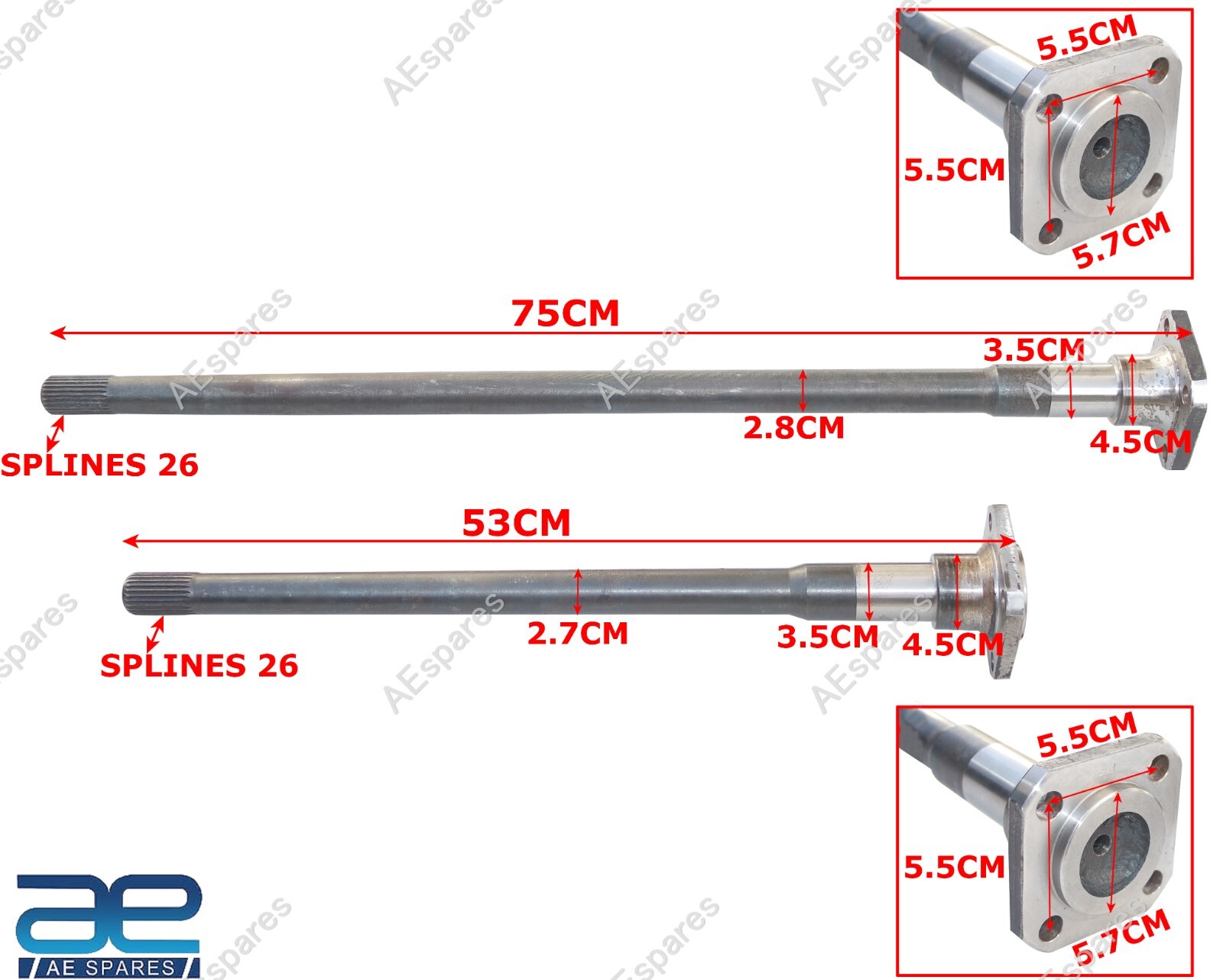 For Suzuki Samurai Sj413 Gypsy New Rear Axle Shaft Small & Big 2pcs AEs ...