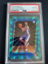 JADEN SPRINGER RC 2021-22  #247 RATED ROOKIE HOLO TEAL LASER PSA 10 GEM 76ER