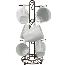 Countertop Coffee Mug Teacup Organizer Tree Stand for 6 Large Mugs for Kitchen