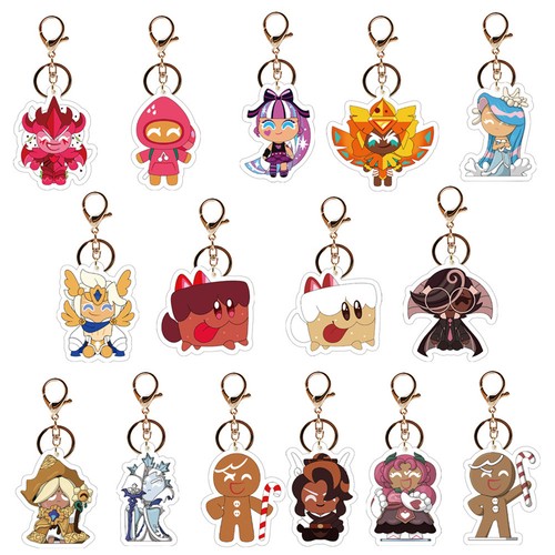 2X Cookie Run Kingdom Mascot Acrylic Keychain - Game Figure Purse Pendant