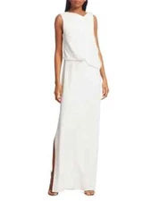 HALSTON Asymmetrical Draped Gown, Sleeveless Lined, back zipper, Size 4 $395 NWT