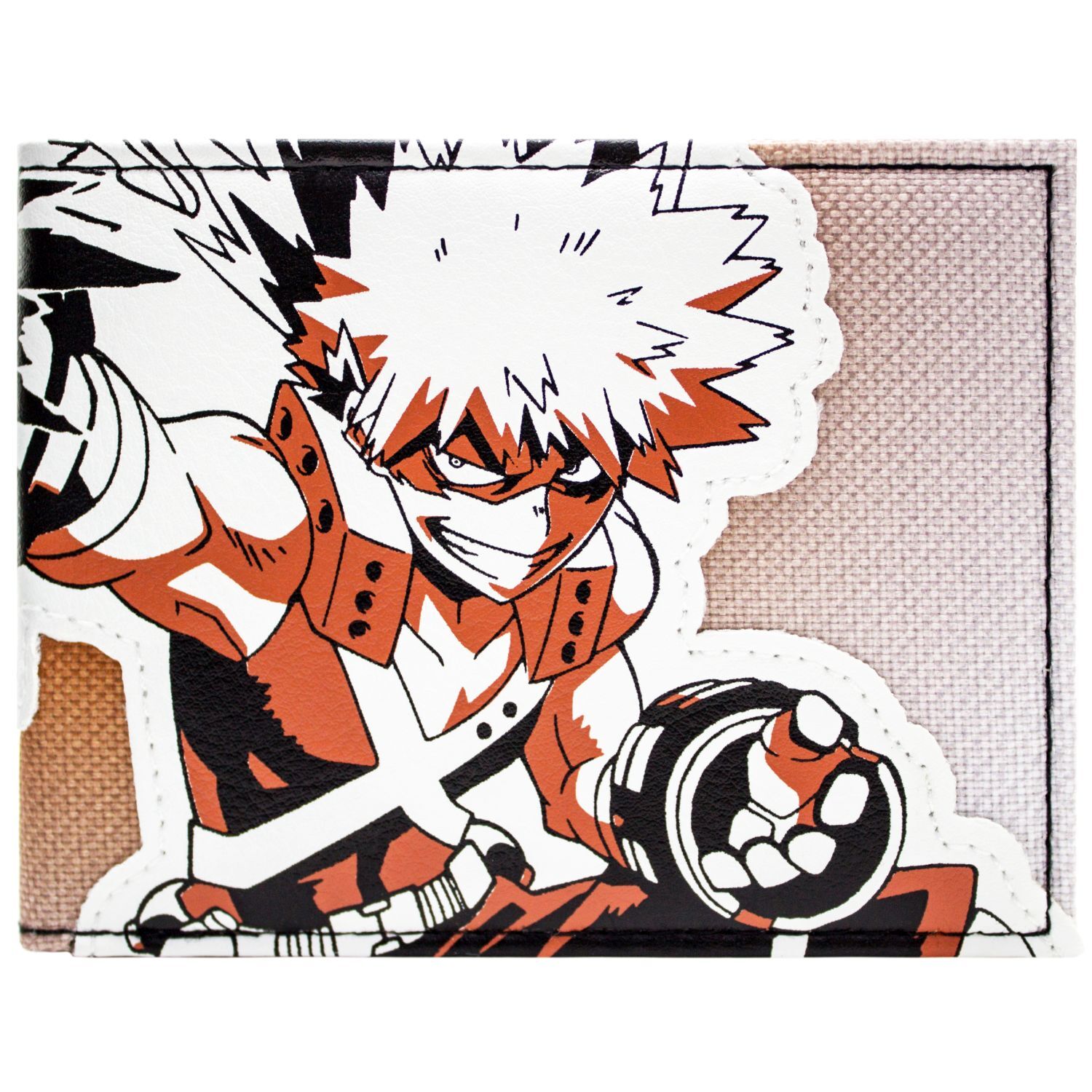 My Hero Academia Katsuki Explosion Quirk Orange Bi-Fold ID & Card Wallet *SECOND
