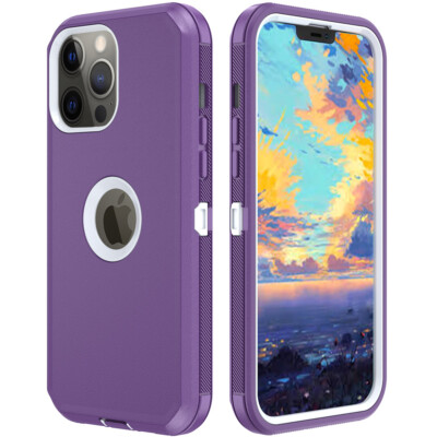 For iPhone 14 13 Pro Max 12 11 XR Case Shockproof Rugged Cover+Tempered Glass
