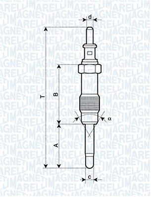 MAGNETI MARELLI 062900046304 Glow Plug for HYUNDAI,MERCEDES-BENZ
